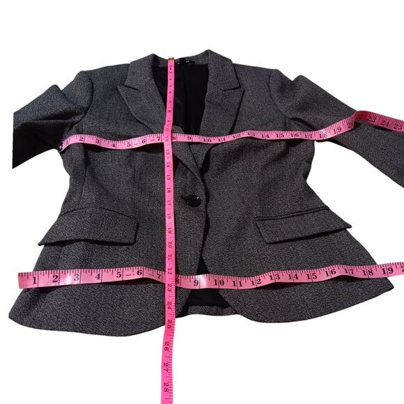 EXPRESS Tweed Blazer‎ Jacket Size 6 Good Quality Career Professional Dark Gray - Picture 7 of 12